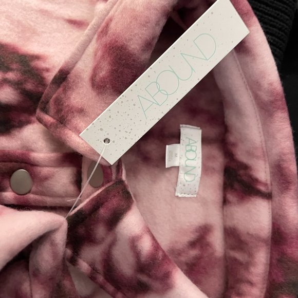ABOUND | Women's Purple Tie Dye Cozy Cropped Shirt Jacket Medium - Picture 7 of 7